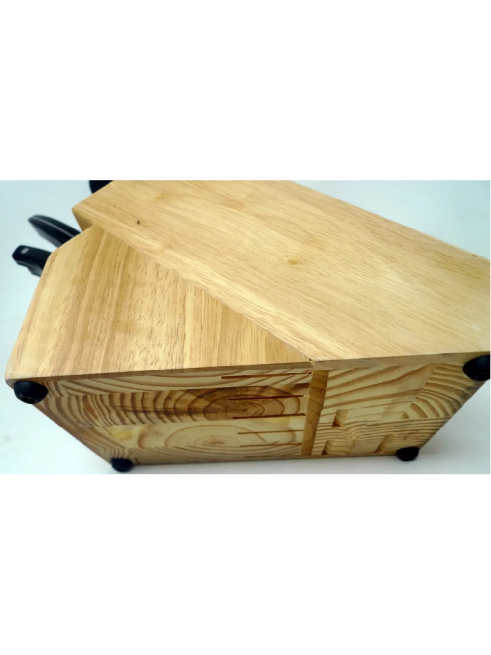 VTG Chicago Cutlery Wood Oak Knife Block 12 Slots 9 Knives Sharpener Chef Paring